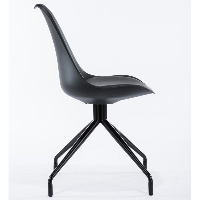 Silla de Diseño / Confidente RECULA, exclusivo diseño en piel color negro