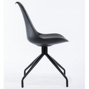 Silla de Diseño / Confidente RECULA, exclusivo diseño en piel color negro