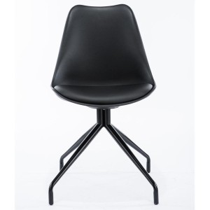 Silla de Diseño / Confidente RECULA, exclusivo diseño en piel color negro