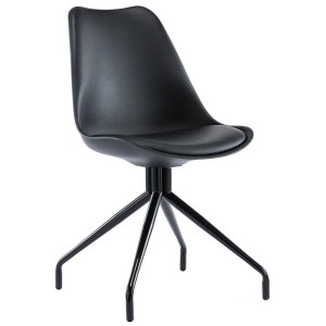 Silla de Diseño / Confidente RECULA, exclusivo diseño en piel color negro