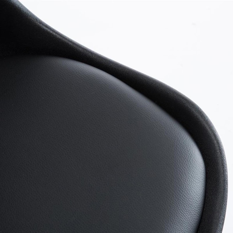 Silla de Diseño / Confidente RECULA, exclusivo diseño en piel color negro