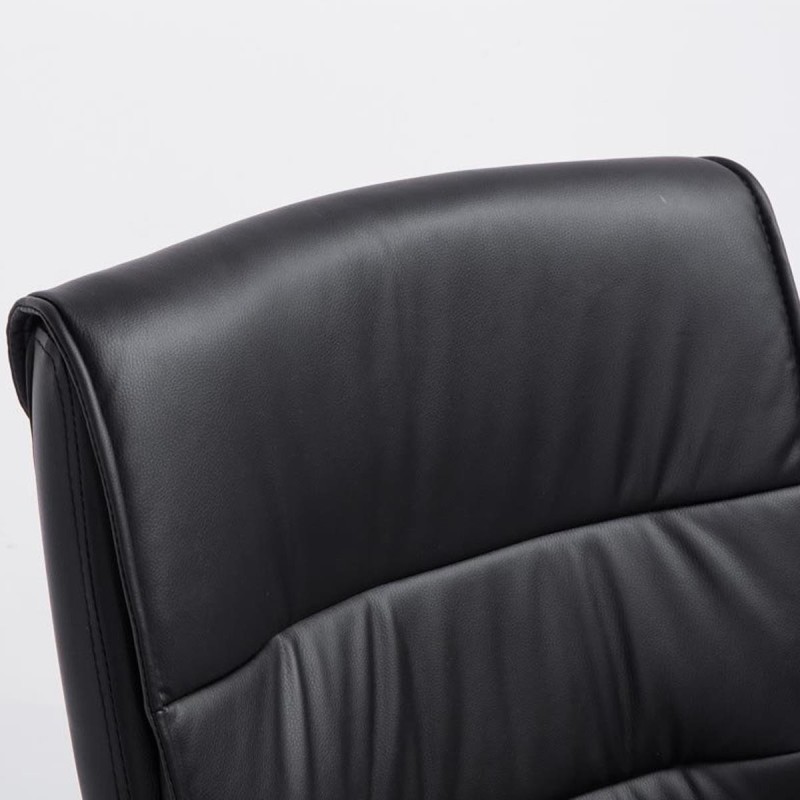 Silla de Confidente HIBERT, estructura metálica, gran acolchado en piel negro