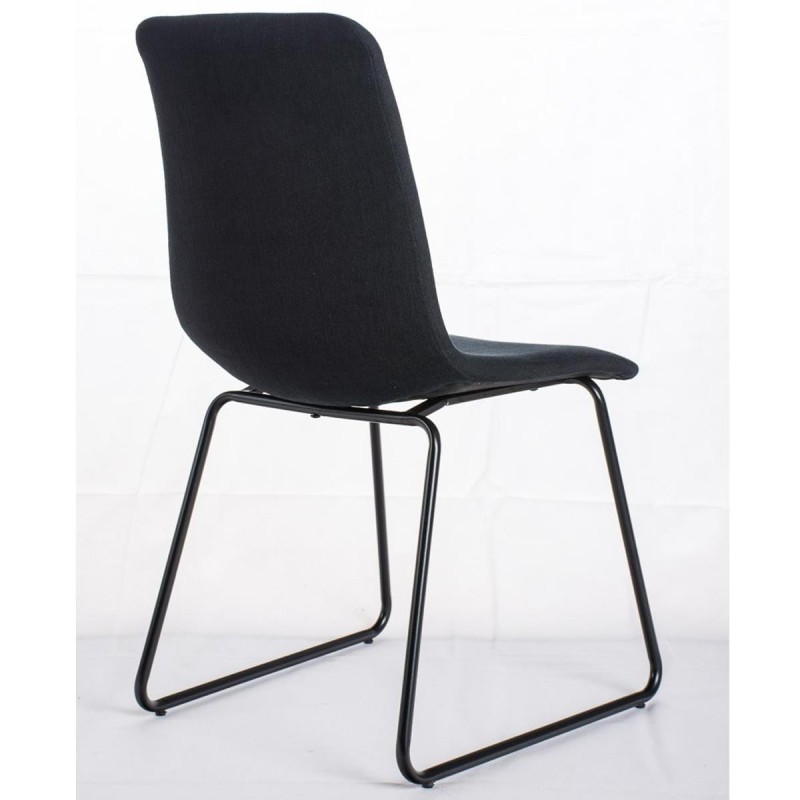 Silla de Confidente FRANCESC, estructura metálica, en tela color negro