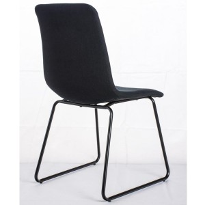 Silla de Confidente FRANCESC, estructura metálica, en tela color negro