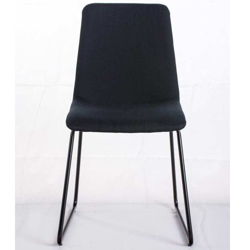 Silla de Confidente FRANCESC, estructura metálica, en tela color negro