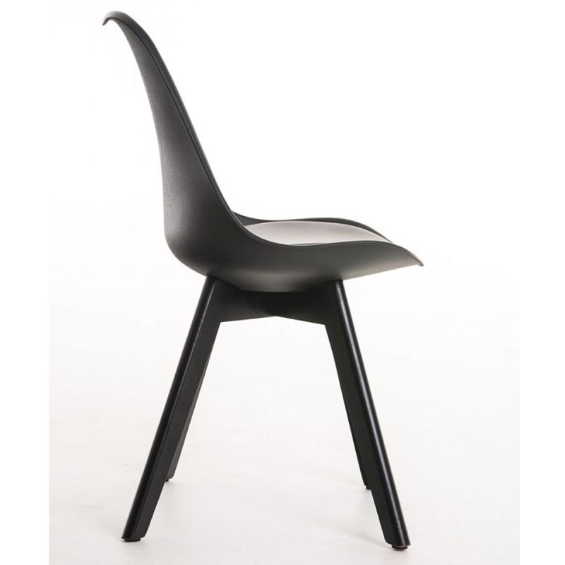 Silla de Diseño / Confidente BOSFORO, exclusivo diseño con patas oscuras en piel color negro