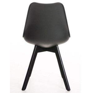 Silla de Diseño / Confidente BOSFORO, exclusivo diseño con patas oscuras en piel color negro