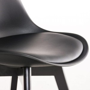 Silla de Diseño / Confidente BOSFORO, exclusivo diseño con patas oscuras en piel color negro