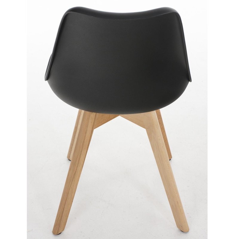 Silla de Diseño / Confidente BOSFORO, exclusivo diseño con patas claras en piel color negro