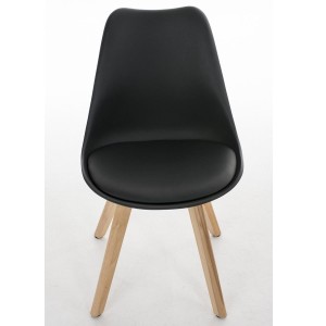 Silla de Diseño / Confidente BOSFORO, exclusivo diseño con patas claras en piel color negro