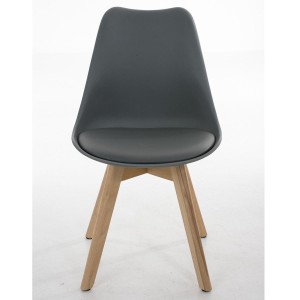 Silla de Diseño / Confidente BOSFORO, exclusivo diseño con patas claras en piel color negro