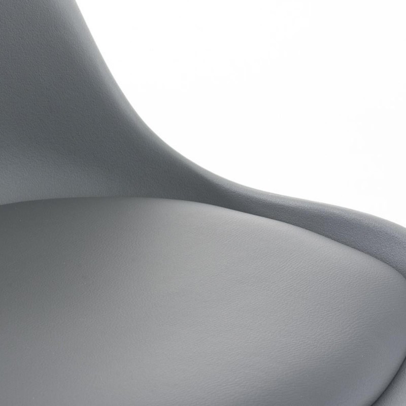 Silla de Diseño / Confidente BOSFORO, exclusivo diseño con patas claras en piel color negro