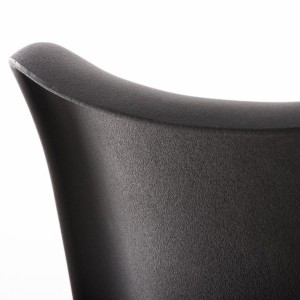 Silla de Diseño / Confidente BOSFORO, exclusivo diseño con patas blancas en piel color negro