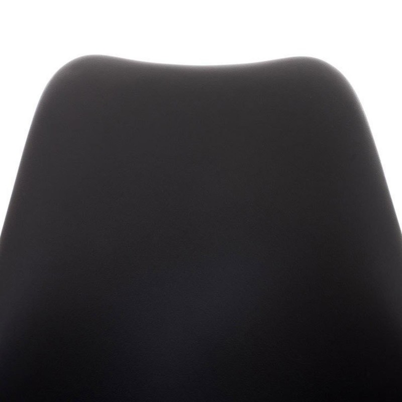 Silla de Diseño / Confidente BOSFORO, exclusivo diseño con patas blancas en piel color negro