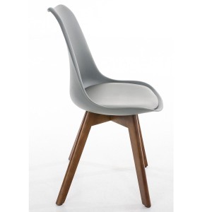 Silla de Diseño / Confidente BOSFORO, exclusivo diseño con patas en nogal en piel color negro