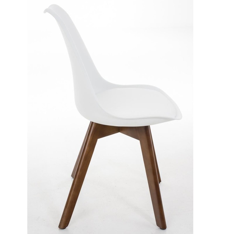 Silla de Diseño / Confidente BOSFORO, exclusivo diseño con patas en nogal en piel color negro