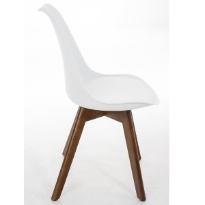 Silla de Diseño / Confidente BOSFORO, exclusivo diseño con patas en nogal en piel color negro