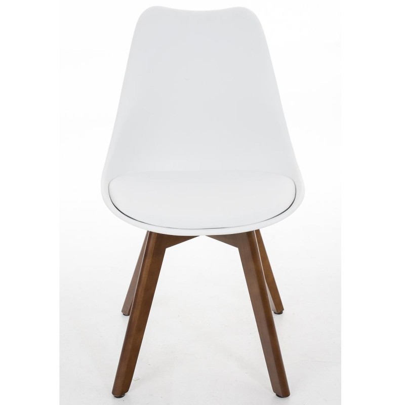 Silla de Diseño / Confidente BOSFORO, exclusivo diseño con patas en nogal en piel color negro