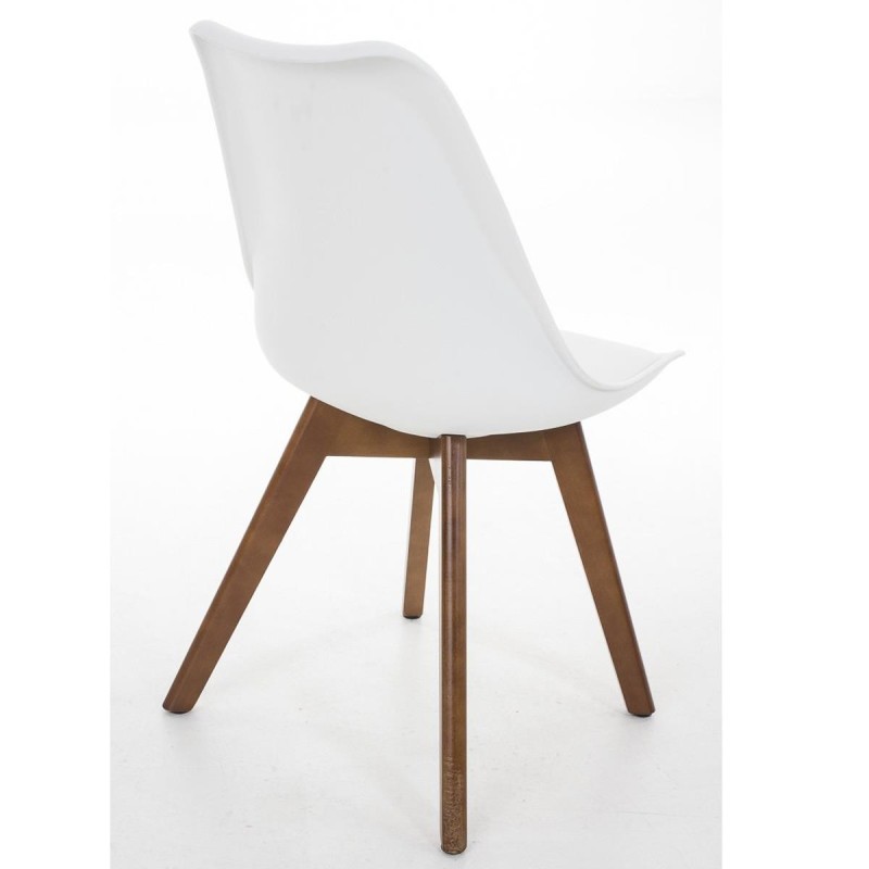 Silla de Diseño / Confidente BOSFORO, exclusivo diseño con patas en nogal en piel color negro