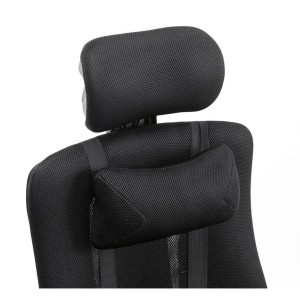 Silla de oficina ANTARES, reclinable en varias posiciones y con reposapiés extensible en malla transpirable color negro