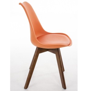 Silla de Diseño / Confidente BOSFORO, exclusivo diseño con patas en nogal en piel color negro