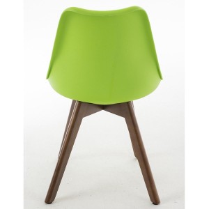 Silla de Diseño / Confidente BOSFORO, exclusivo diseño con patas en nogal en piel color negro