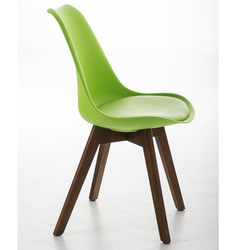 Silla de Diseño / Confidente BOSFORO, exclusivo diseño con patas en nogal en piel color negro