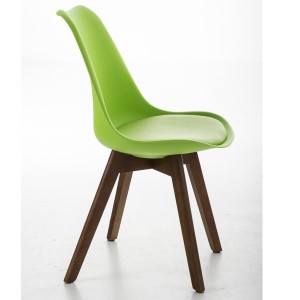 Silla de Diseño / Confidente BOSFORO, exclusivo diseño con patas en nogal en piel color negro