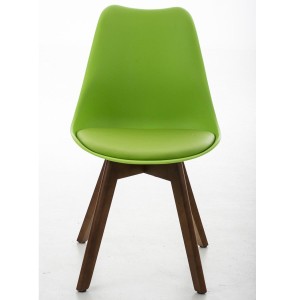 Silla de Diseño / Confidente BOSFORO, exclusivo diseño con patas en nogal en piel color negro