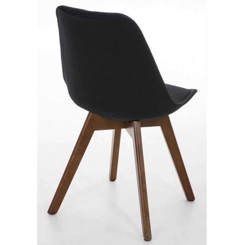 Silla de Diseño / Confidente BOSFORO, exclusivo diseño con patas en nogal en tela color negro