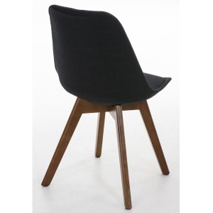 Silla de Diseño / Confidente BOSFORO, exclusivo diseño con patas en nogal en tela color negro