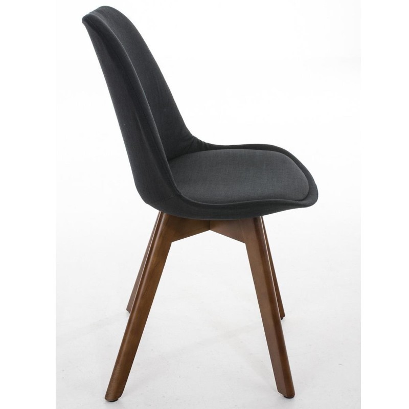 Silla de Diseño / Confidente BOSFORO, exclusivo diseño con patas en nogal en tela color negro