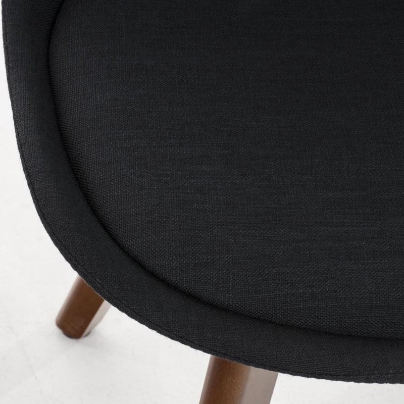 Silla de Diseño / Confidente BOSFORO, exclusivo diseño con patas en nogal en tela color negro
