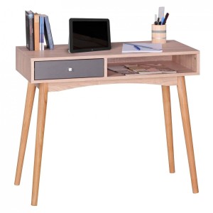 Mesa de Ordenador MEGAN, superficie en madera, 90x45x78 cm