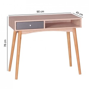 Mesa de Ordenador MEGAN, superficie en madera, 90x45x78 cm