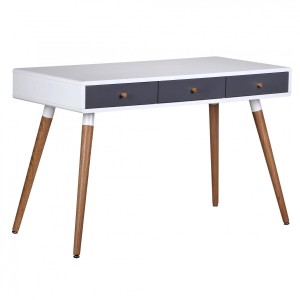 Mesa de Ordenador ROBERT, superficie y patas en madera, 120x55x75 cm