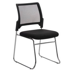 Silla de confidente CRANTON apilable, en tela y malla negro