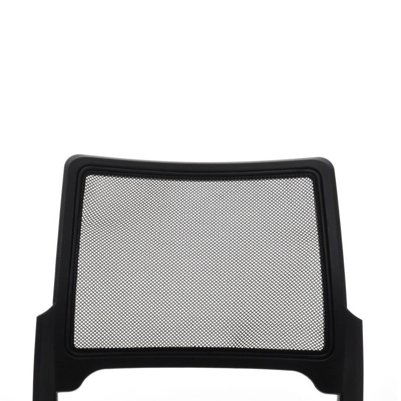 Silla de confidente CRANTON apilable, en tela y malla negro