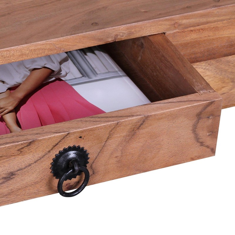 Escritorio JOHAN, de estilo rústico y hecha a mano, dimensiones 120x40x76cm