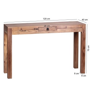 Escritorio JOHAN, de estilo rústico y hecha a mano, dimensiones 120x40x76cm
