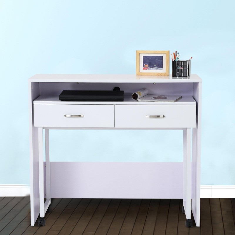  Set de 2 escritorios BENGALA en madera color blanco