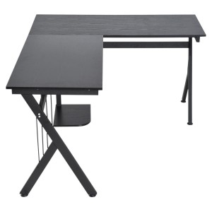 Mesa de ordenador ALASKA en madera color negro y dimensiones 155x130x76cm