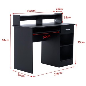 Mesa de ordenador ADEN en madera color negro