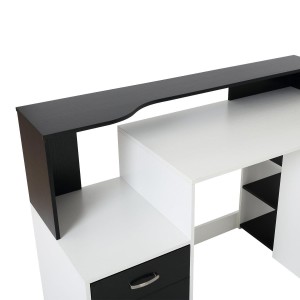 Mesa de ordenador BOTINA en madera color blanco y negro