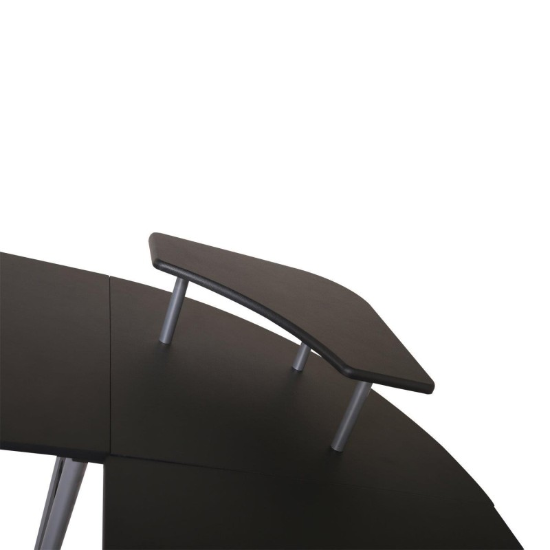 Mesa de ordenador KAMI en madera color negro y dimensiones 165x145x86 cm