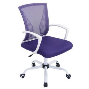 Silla de oficina CUBA WHITE con Soporte Dorsal y Asiento Acolchado, en Negro