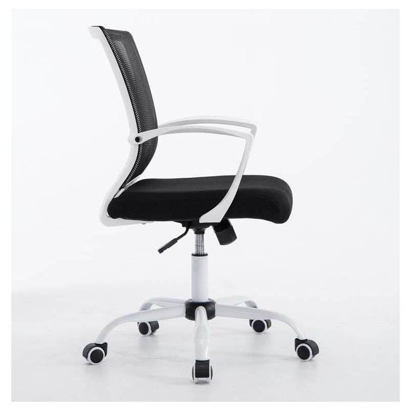 Silla de oficina CUBA WHITE con Soporte Dorsal y Asiento Acolchado, en Negro