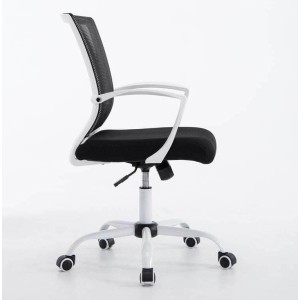 Silla de oficina CUBA WHITE con Soporte Dorsal y Asiento Acolchado, en Negro
