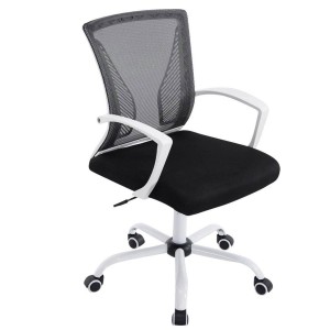 Silla de oficina CUBA WHITE con Soporte Dorsal y Asiento Acolchado, en Negro