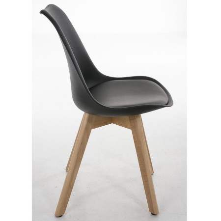 Silla de Diseño / Confidente BOSFORO, exclusivo diseño con patas claras en piel color negro
